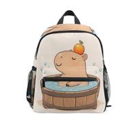 Reiacy Cute Capybara Bathing Kids Small School Backpack, Toddler Preschool Shoulder Bookbag Kindergarten School Bag Casual Daypack