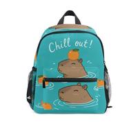Reiacy Cute Capybara Orange Kids Small School Backpack, Toddler Preschool Shoulder Bookbag Kindergarten School Bag Casual Daypack