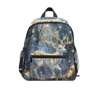 Reiacy Deer Forest Golden Light Kids Small School Backpack, Toddler Preschool Shoulder Bookbag Kindergarten School Bag Casual Daypack