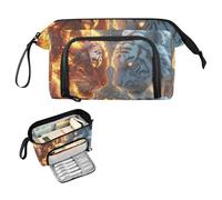 Reiacy Fire Vs Snow Tiger - Astuccio grande con manico, per ragazze, ragazzi e donne, ideale per viaggi, scuola, ufficio, regalo