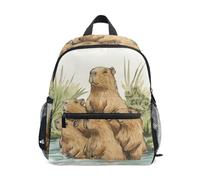 Reiacy Five Capybaras Looking in The Same Direction Pool Kids Small School Backpack, Toddler Preschool Shoulder Bookbag Kindergarten School Bag Casual Daypack