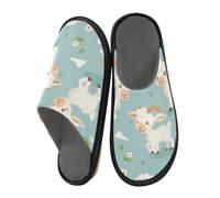 Reiacy Goat Smile Cartoon So Cute House Pantofole per donne e uomini, antiscivolo per interni ed esterni, pantofole calde, Capra Sorriso Cartone animato Così Carino, 6.5/7 UK, moderno