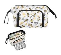 Reiacy Grazioso astuccio grande con piccole api, grande capacità, con manico, per ragazze, ragazzi e donne, ideale per viaggi, scuola, ufficio, regalo