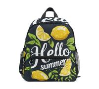 Reiacy Hello Summer Lemon Black Kids Small School Backpack, Toddler Preschool Shoulder Bookbag Kindergarten School Bag Casual Daypack