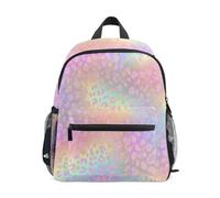 Reiacy Iridescent Leopard Print Pattern Kids Small School Backpack, Toddler Preschool Shoulder Bookbag Kindergarten School Bag Casual Daypack
