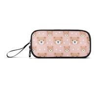 Reiacy Little Brown Bear, astuccio per matite di grande capacità, con scomparti con cerniera, astuccio per cancelleria, per bambini, adolescenti, scuola, Multicolore, Taglia unica, regolare