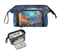 Reiacy Magic Koi Fish - Astuccio grande per matite, con manico, per ragazze, ragazzi, donne, ideale per viaggi, scuola, ufficio, idea regalo