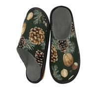 Reiacy Modello con l'immagine di castagne e pini pantofole da casa per donne e uomini, pantofole antiscivolo per interni ed esterni, pantofole calde pantofole da casa