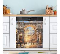 Reiacy Pannello per lavastoviglie, Italia Architetture Lavastoviglie Copertura Magnetica per Porta Anteriore, Cucina Art Decor, Frigorifero Magnete Decalcomania 23' W x 26' H