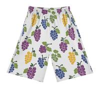 Reiacy Pantaloncini da pigiama colorati con motivo a uva, pantaloni da pigiama estivi con elastico in vita per 6-14 anni, Multicolore, M