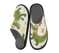 Reiacy Pantofole a forma di coccodrillo con piccola farfalla inferiore, piccole pantofole da casa in stile fresco, per donne e uomini, antiscivolo per interni ed esterni, pantofole calde, Piccola