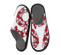 Reiacy Pantofole a forma di cuore Seven e Six per donne e uomini, antiscivolo, per interni ed esterni, calde pantofole da casa, Cuore Sette e Sei, 8/8.5 UK, Moderno