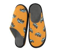 Reiacy Pantofole blu Monster Truck House per donne e uomini, antiscivolo per interni ed esterni, pantofole calde, Monster Truck Blu, 10.5/11 UK, Moderno