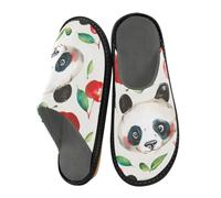 Reiacy Pantofole da casa a forma di panda kawaii disegnate a mano per donne e uomini, pantofole antiscivolo per interni ed esterni, pantofole calde, Acquerello disegnato a mano Kawaii Panda, 8/8.5 UK