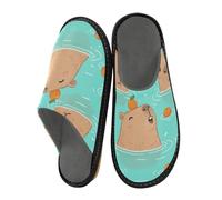 Reiacy Pantofole da casa Capybara per donne e uomini, antiscivolo, per interni ed esterni, calde pantofole da casa, Capibara a riposo, 4/5 UK, moderno