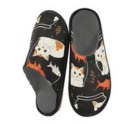 Reiacy Pantofole da casa con gattino calico, per donne e uomini, antiscivolo, per interni ed esterni, calde pantofole da casa, Cat Calico Kitten Fish Bowl Razza, 6.5/7 UK, moderno