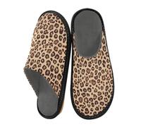 Reiacy Pantofole da casa con stampa leopardata selvatica, per donne e uomini, antiscivolo, per interni ed esterni, calde pantofole da casa, Motivo leopardato selvatico, 6.5/7 UK, Moderno