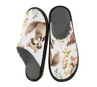 Reiacy Pantofole da casa per donne e uomini, antiscivolo, per interni ed esterni, calde pantofole da casa, Forest Friends Bear Fox, 4/5 UK, moderno