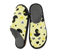 Reiacy Pantofole piccole anatre nere per donne e uomini, antiscivolo per interni ed esterni, pantofole calde, Anatra piccola nera, 10.5/11 UK, moderno