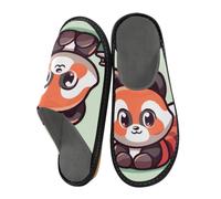 Reiacy Piccole pantofole rosse a forma di panda per donne e uomini, antiscivolo, per interni ed esterni, calde pantofole da casa, Piccolo panda rosso, 10.5/11 UK, Moderno