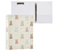 Reiacy Raccoglitore ad anelli, Sugar Bears Moon a 3 anelli, formato A4, con clip per 200 fogli, organizer per documenti con anelli a D, per casa, scuola, ufficio