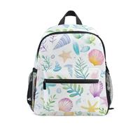 Reiacy Seashells Starfish Seaweed Kids Small School Backpack, Toddler Preschool Shoulder Bookbag Kindergarten School Bag Casual Daypack