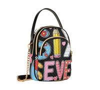 Reiacy Seven Six - Borsa a tracolla da donna, con catena staccabile, borsa a tracolla per telefono