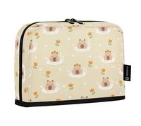 Reiacy Simpatico astuccio con capibara da bagno con fiori, astuccio con cerniera, per bambini, scuola, ufficio