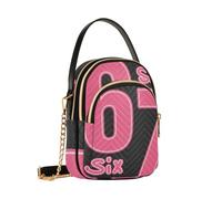 Reiacy Six Seven - Borsa a tracolla da donna, con catena staccabile, colore: rosso chiaro