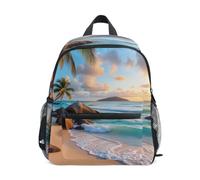 Reiacy Sunset Seaside Beach Kids Small School Backpack, Toddler Preschool Shoulder Bookbag Kindergarten School Bag Casual Daypack