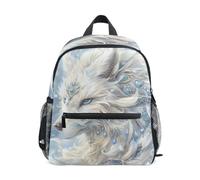 Reiacy White Wolf Sapphire Hair Accessory Kids Small School Backpack Toddler Preschool Shoulder Bookbag Kindergarten School Bag Casual Daypack