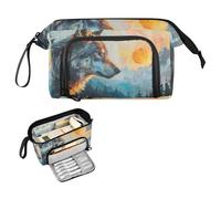 Reiacy Wolf Van V Gogh - Astuccio grande per matite con manico, per ragazze, ragazzi, donne, ideale per viaggi, scuola, ufficio, regalo