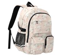 Reiacy Zaino da scuola con testa di pecora rosa chiaro per bambini, borsa per libri di grande capacità, borsa per laptop, zaino da viaggio per scuola media università