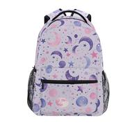 Reiacy Zaino per la scuola, zaino per computer portatile da 15,6 pollici, da donna, per bambini, lune, pianeti, romantico, leggero, casual, per viaggi e lavoro