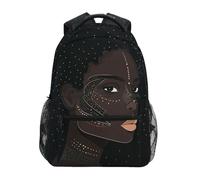 Reiacy Zaino per la scuola, zaino per computer portatile da 15,6 pollici, da donna, per bambini, oro e nero, con motivo strega 4, leggero, casual, per viaggi e lavoro