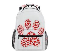 Reiacy Zaino per la scuola, zaino per computer portatile da 15,6 pollici, zaino da donna e bambini con impronte d'amore, zaino leggero casual per ragazze ragazzi viaggi e lavoro