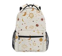 Reiacy Zaino per la scuola, zaino per computer portatile da 15,6 pollici, zaino da donna e bambini, con stelle, lune, pianeti, zaino da scuola leggero e casual, per ragazze e ragazzi, viaggi e lavoro