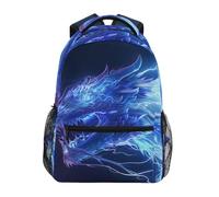 Reiacy Zaino per la scuola, zaino per computer portatile da 15,6 pollici, zaino da donna per bambini con testa di drago fulmine, zaino leggero e casual, per viaggi e lavoro
