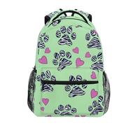 Reiacy Zaino per la scuola, zaino per computer portatile da 15,6 pollici, zaino da donna per bambini con impronte di zampe d'amore, zaino leggero casual per ragazze ragazzi viaggi e lavoro