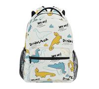 Reiacy Zaino per la scuola, zaino per computer portatile da 15,6 pollici, zaino da donna per bambini con dinosauro Wow W, leggero zaino casual per ragazze ragazzi viaggi e lavoro