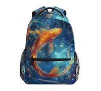 Reiacy Zaino per la scuola, zaino per computer portatile da 15,6 pollici, zaino da donna per bambini Magic Koi Fish Schoolbag, leggero zaino casual per ragazze ragazzi viaggi e affari