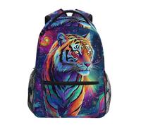 Reiacy Zaino per la scuola, zaino per computer portatile da 15,6 pollici, zaino da donna per bambini Tiger Starlist Sky, zaino leggero casual per ragazze ragazzi viaggi e lavoro