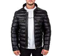 Reichstadt Uomo Bomber Vera Pelle Giacca RS016 Nero XL