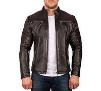 Reichstadt Uomo Vera Pelle Giacca 20RS20 Nero - Cerniera Argento M