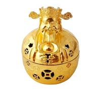 Reichtumsgott Figur - Chinese God of Wealth Statue | Alloy Fortune Incense Holder, Indoor Censer For Family Church Aromatherapy Meditation Hotel Outdoor Yoga Room Country