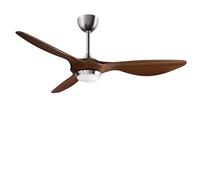 reiga 132cm Ventilatore da Soffitto con Lampada LED Dimmerabile, 3 Pale ABS, Telecomando, Motore CC Silenzioso, Inversione, 6 Velocità (Marrone-Scuro)
