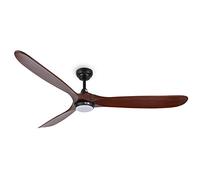 reiga 178cm Moderno ventilatore da soffitto a pale in legno massello con kit di illuminazione LED dimmerabile, App, Alexa, Google Home, telecomando, motore DC reversibile per interni/esterni