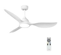 reiga Ventilatore a Soffitto Bianco con Luce e Telecomando 132 cm, Ventilatore a Soffitto Silenzioso 3 Pale per Interni, Motore DC Reversibile per Camera da Letto e Soggiorno