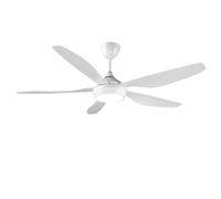 reiga Ventilatore da Soffitto Bianco con Luce e Telecomando, Ventilatore da Soffitto da 137cm con Motore CC, Ventilatore Silenzioso 5 Pale per Soggiorno e Cucina