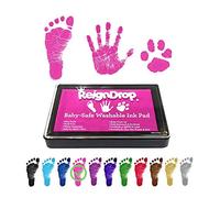 Reigndrop, tampone di inchiostro per impronte del bambino, stampa a mano, inchiostro atossico e privo di acidi, facile da pulire e lavare la pelle, a prova di sbavature, ricordi di lunga durata